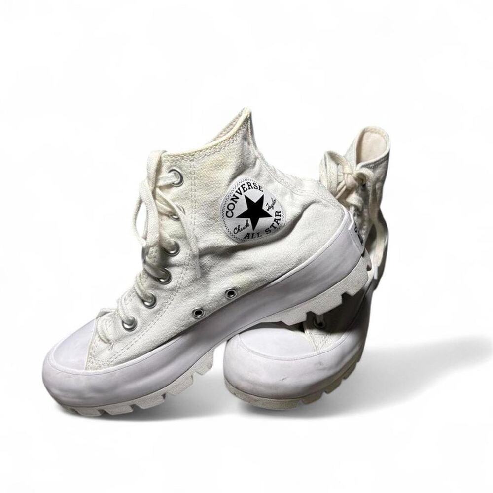 Converse white high top trainers